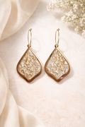 Ornate Pearl Teardrop Earrings