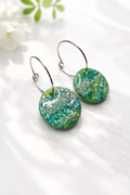 Verdant Tide Dangle Hoop Earrings